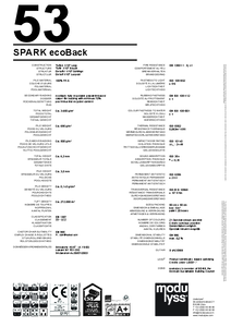 modulyss Spark modul szőnyegpadló - ecoBack - műszaki adatlap